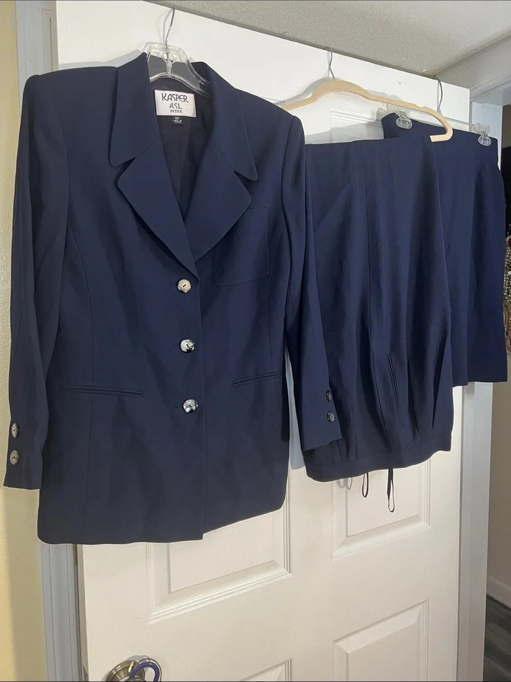 Kasper 3 pc Women's Navy Tailored Blazer, Pants, and Skirt Set